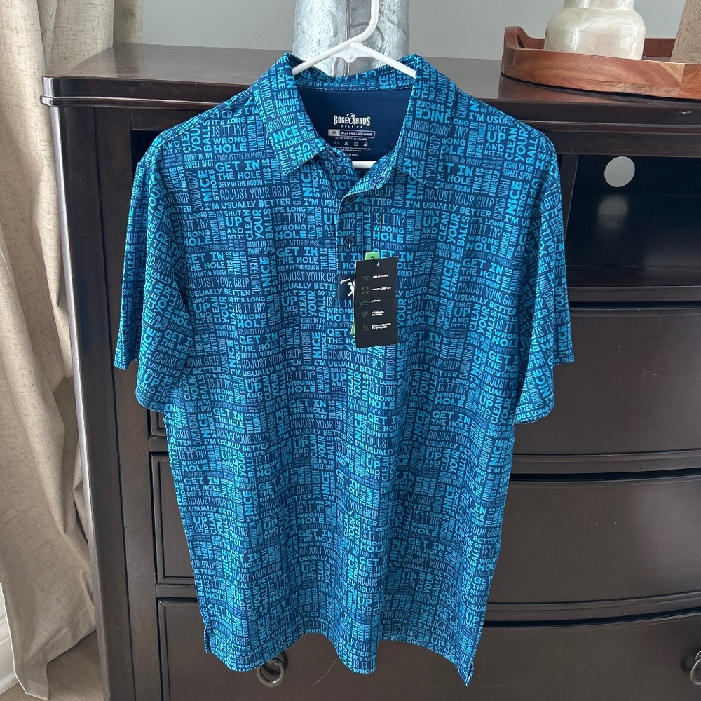 Men's Play Bad Look Good Working On Things Golf Polo BogeyBros Black Size M